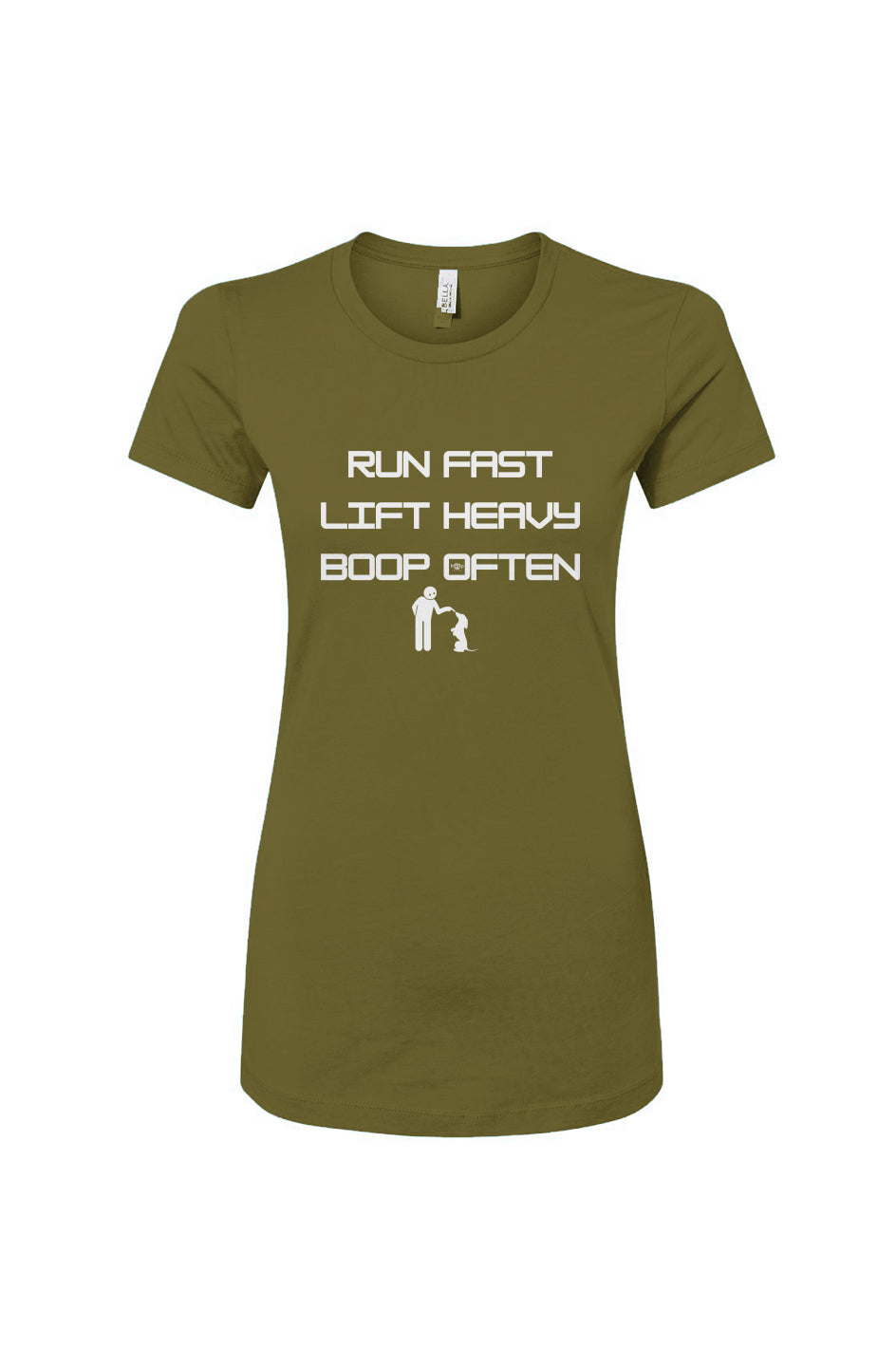 Funny dog owner t-shirt with sarcastic humor -Run Fast. Lift Heavy. Boop Often. - Women's T