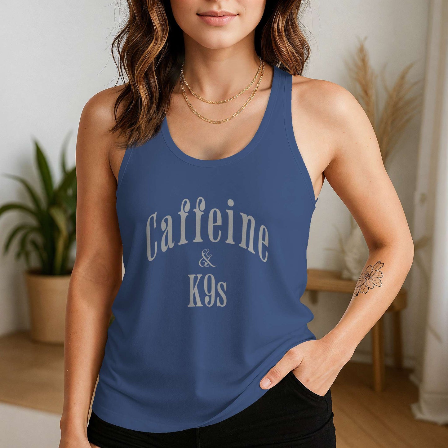 Caffeine & K9s - Racerback Tank