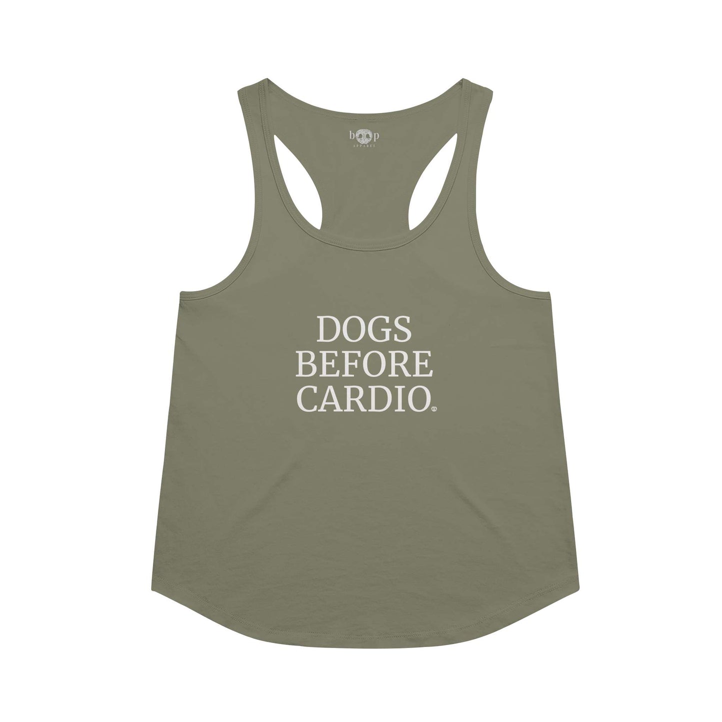 Dogs Before Cardio Racerback Tank