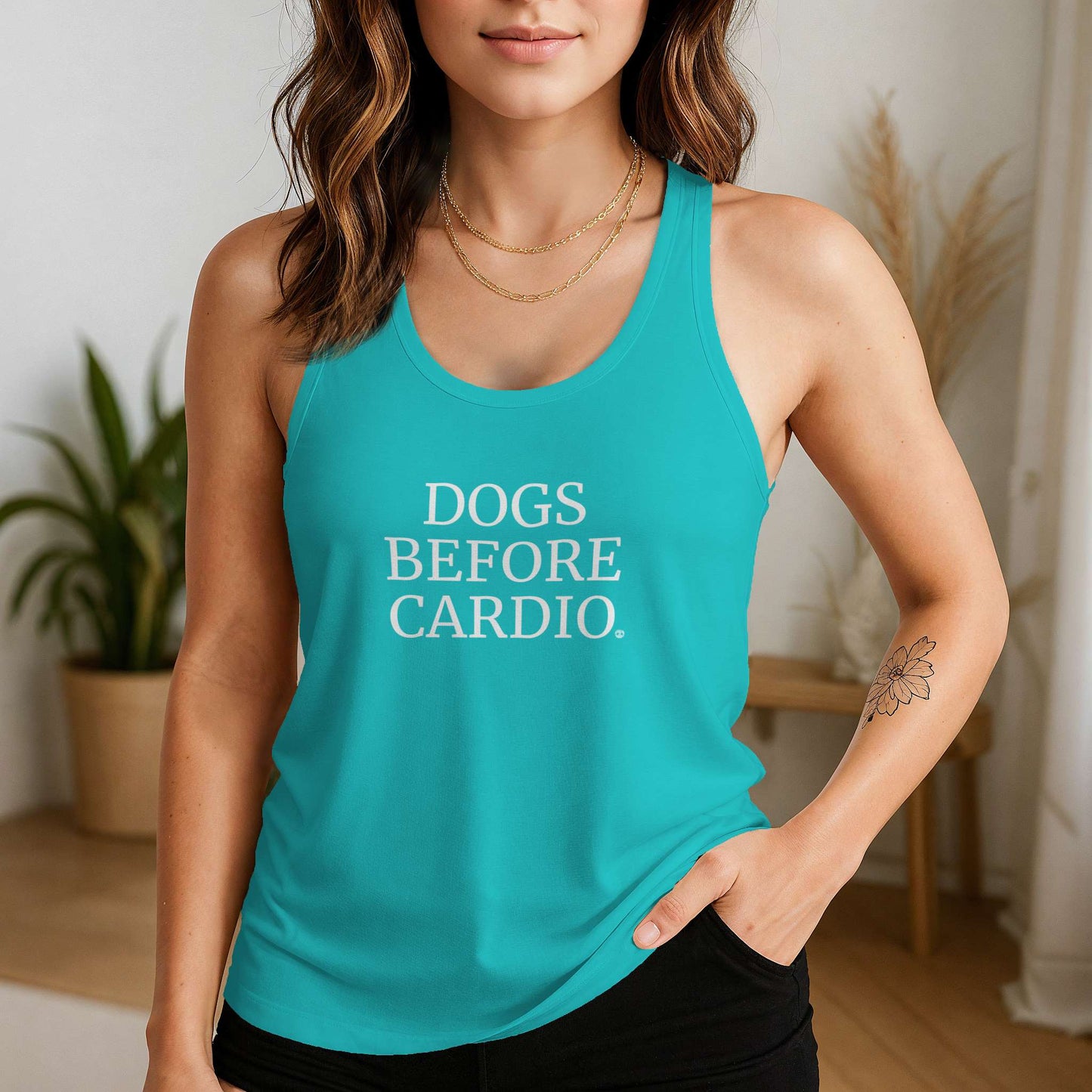 Dogs Before Cardio - Racerback Tank