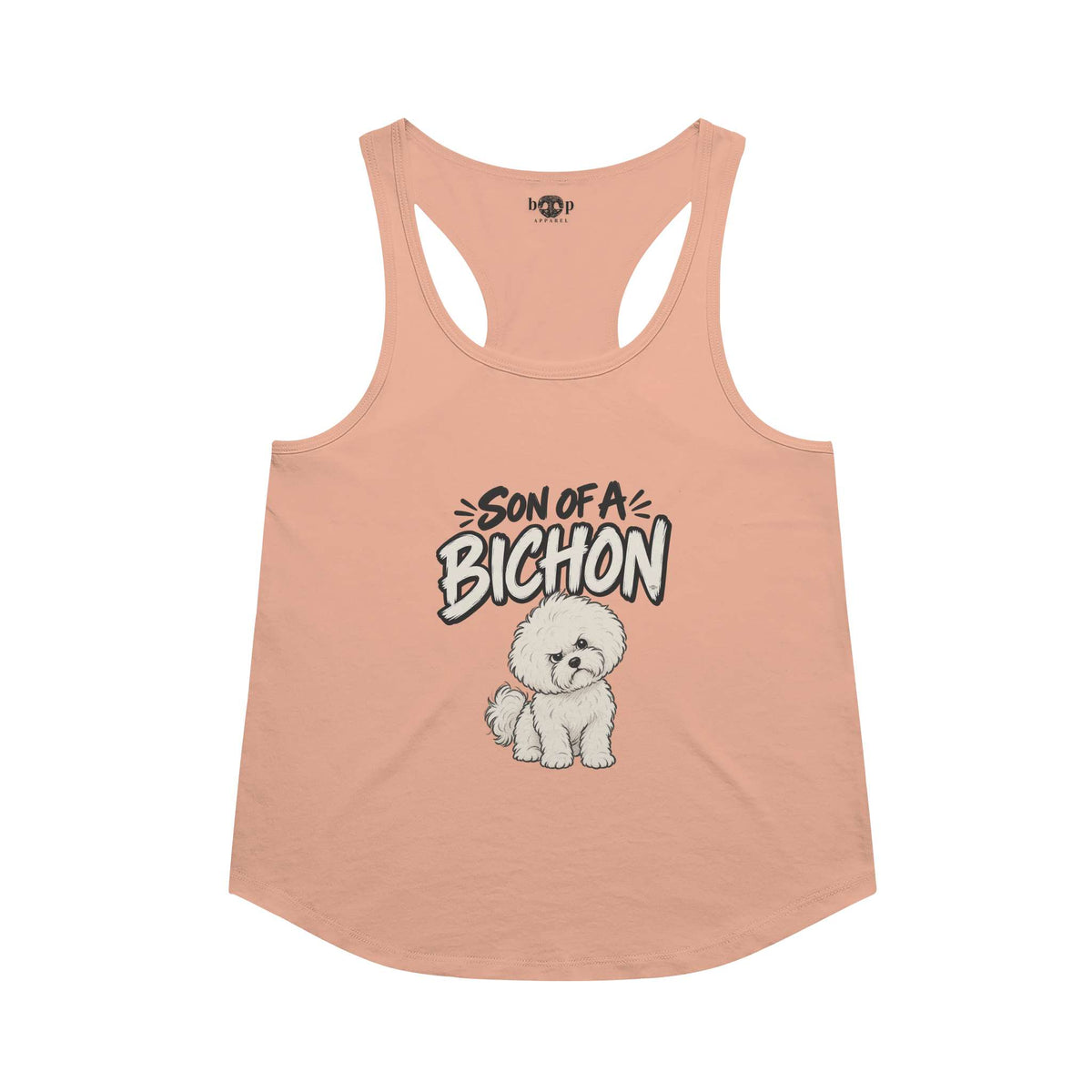 Son of a Bichon Racerback Tank