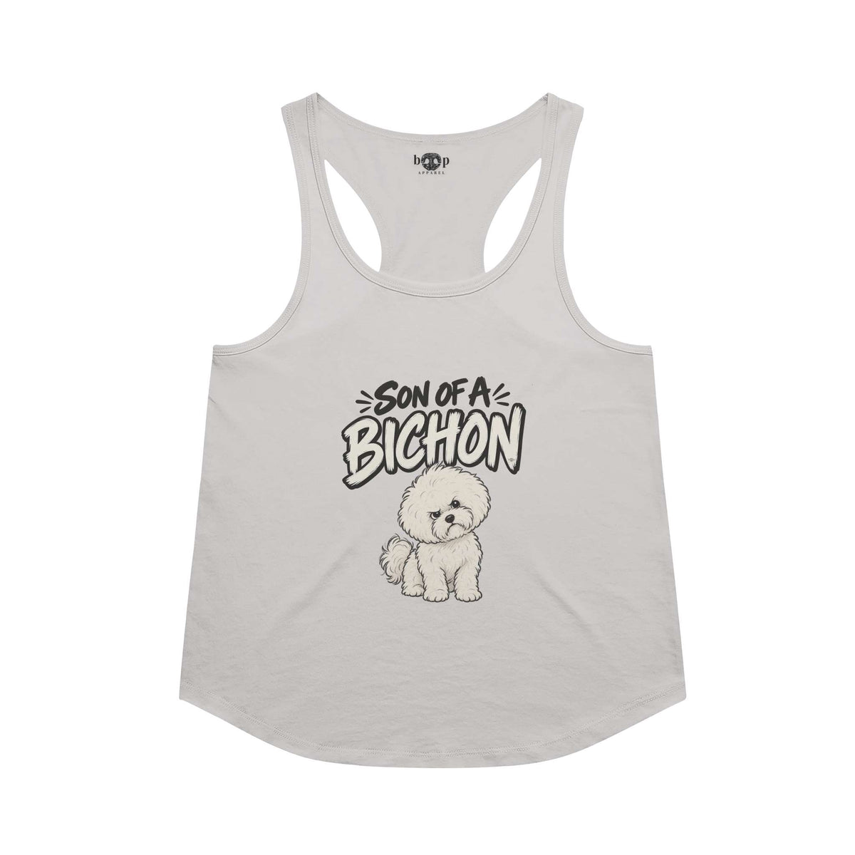 Son of a Bichon Racerback Tank