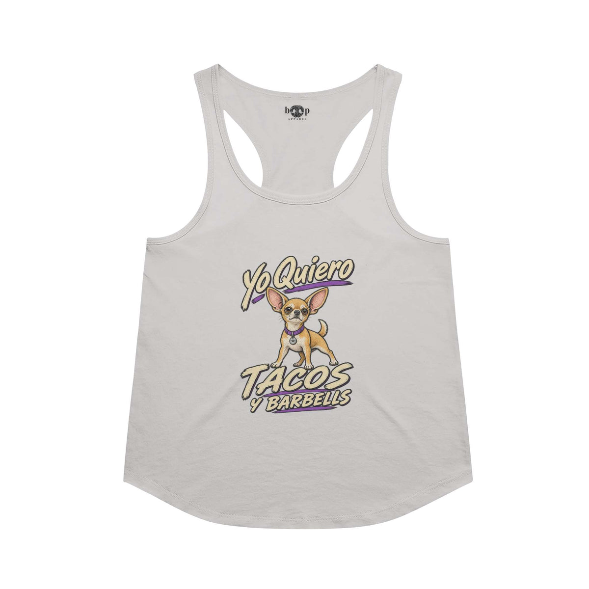 Yo Quiero Tacos y Barbells Racerback Tank