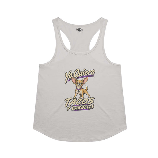 Yo Quiero Tacos y Barbells Racerback Tank