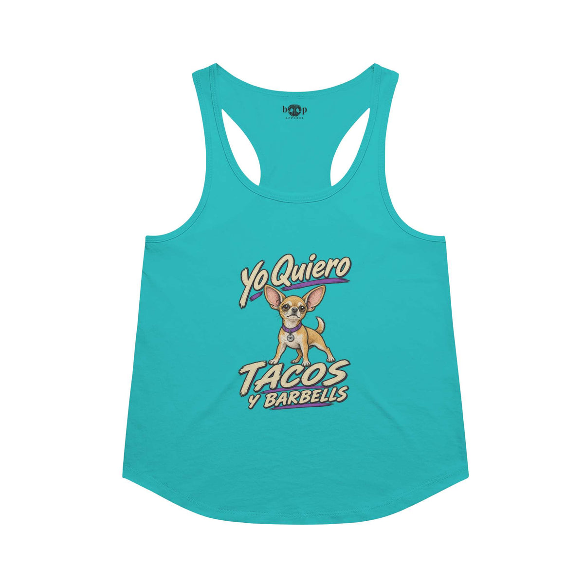 Yo Quiero Tacos y Barbells Racerback Tank