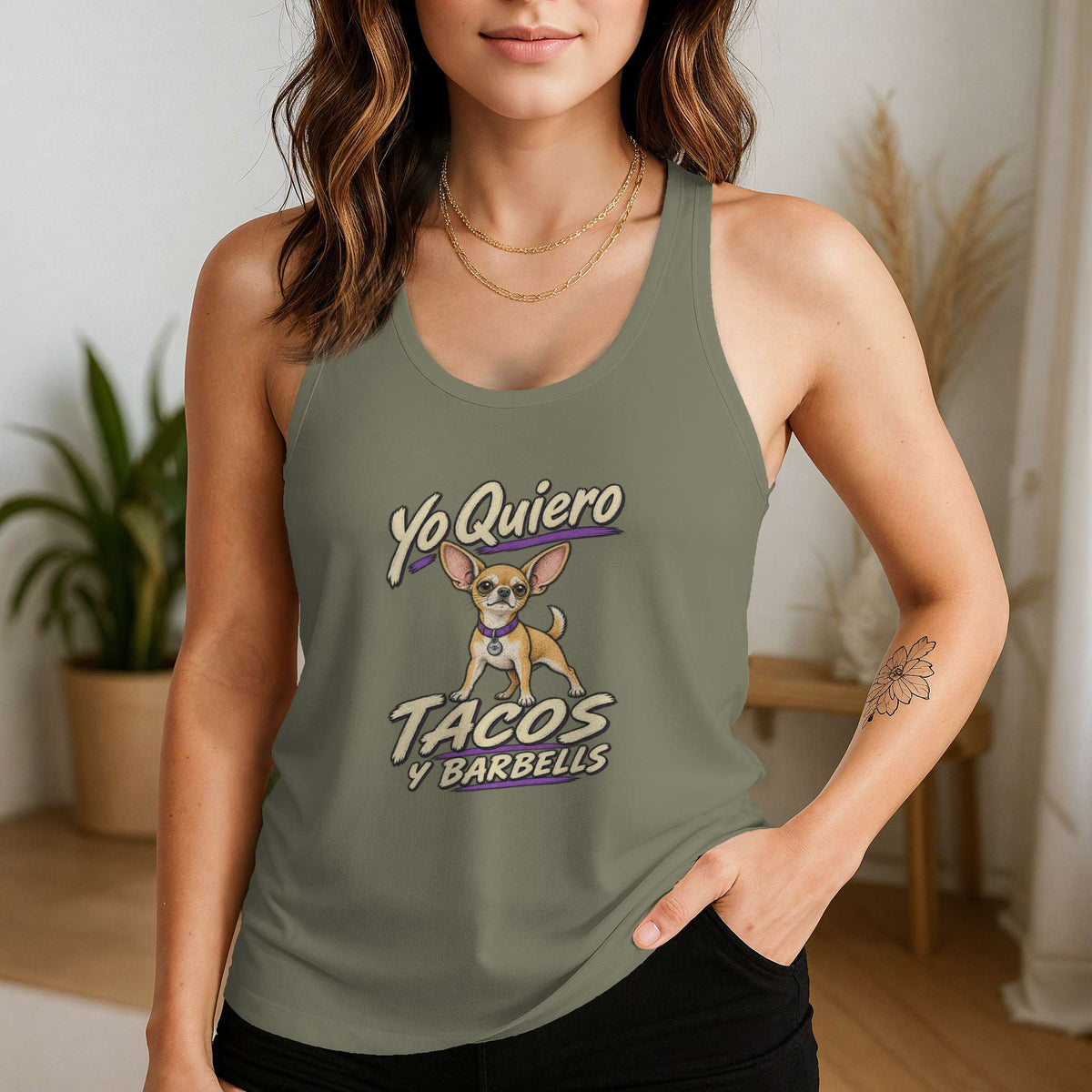 Yo Quiero Tacos y Barbells - Racerback Tank