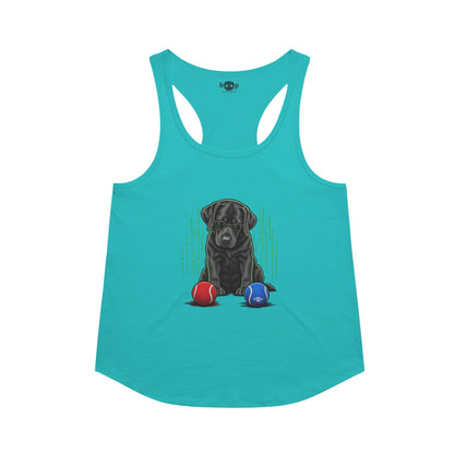 Down the Rabbit Hole Racerback Tank in Tahiti Blue
