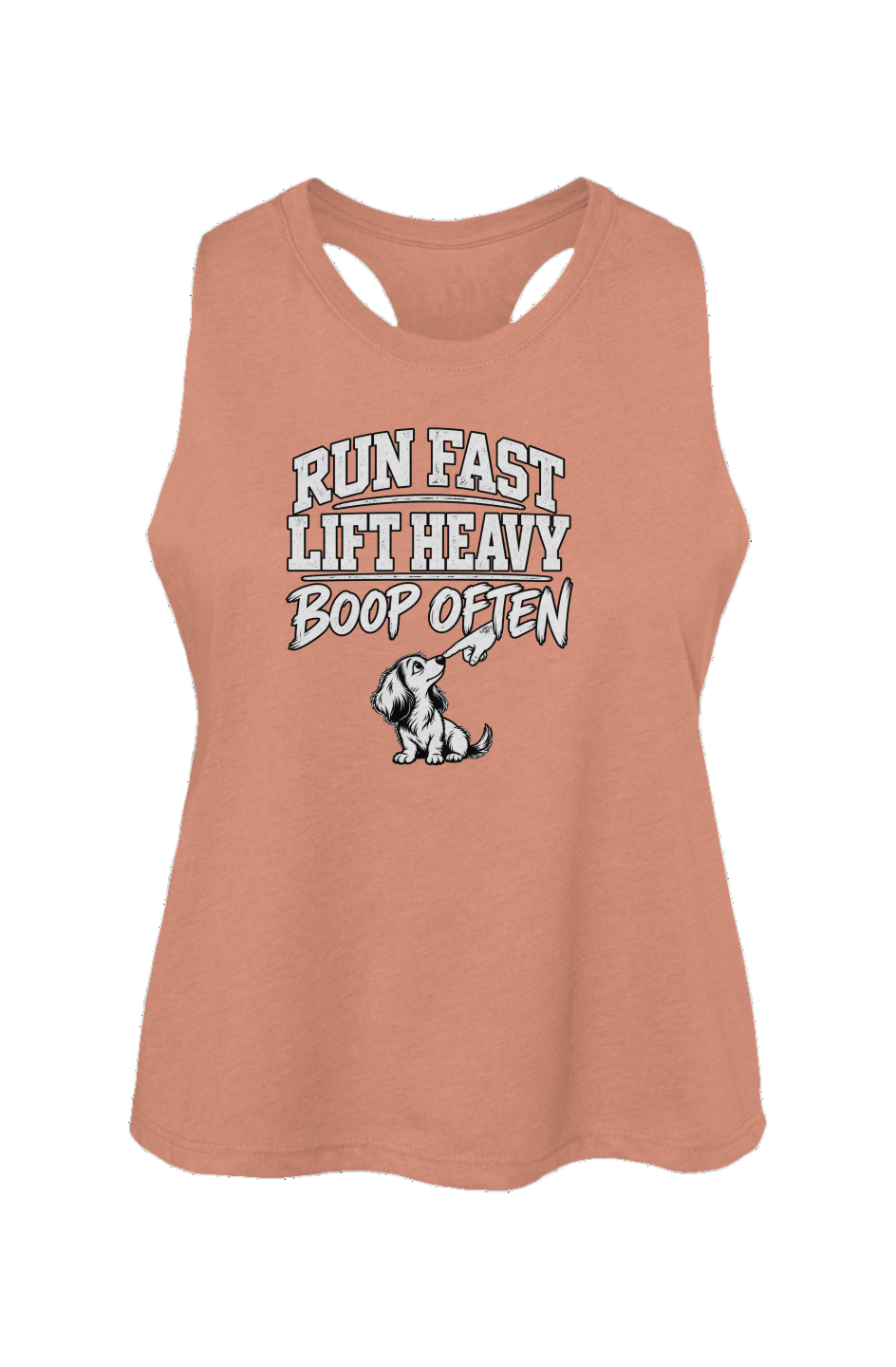 Run Fast Lift Heavy Boop Often Crop Tank