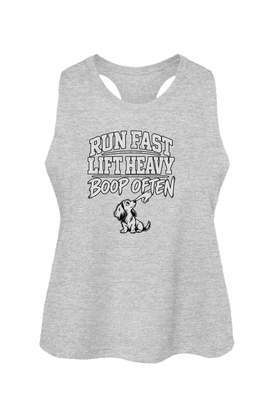 Run Fast Lift Heavy Boop Often Crop Tank