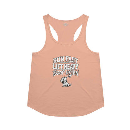 Run Fast. Lift Heavy. Boop Often. Racerback Tank in Vintage Light Orange