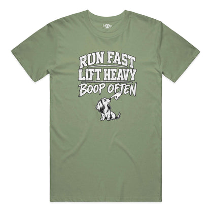 Run Fast Lift Heavy Boop Often Performance T