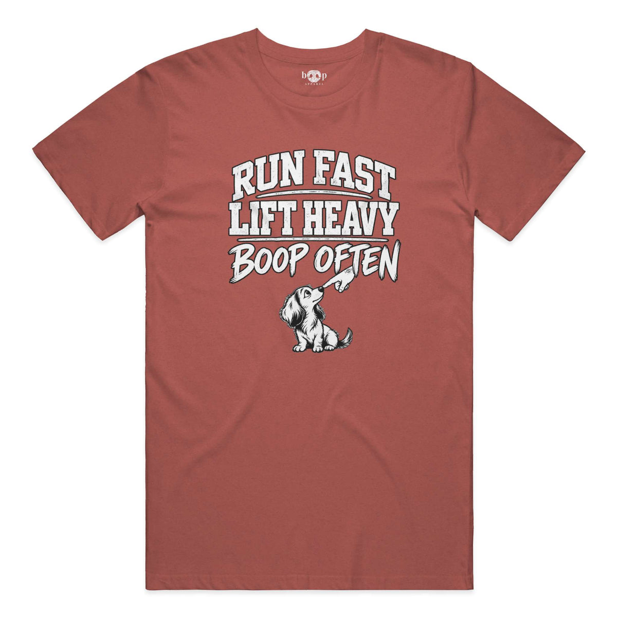 Run Fast. Lift Heavy. Boop Often. Performance T in Clay Triblend