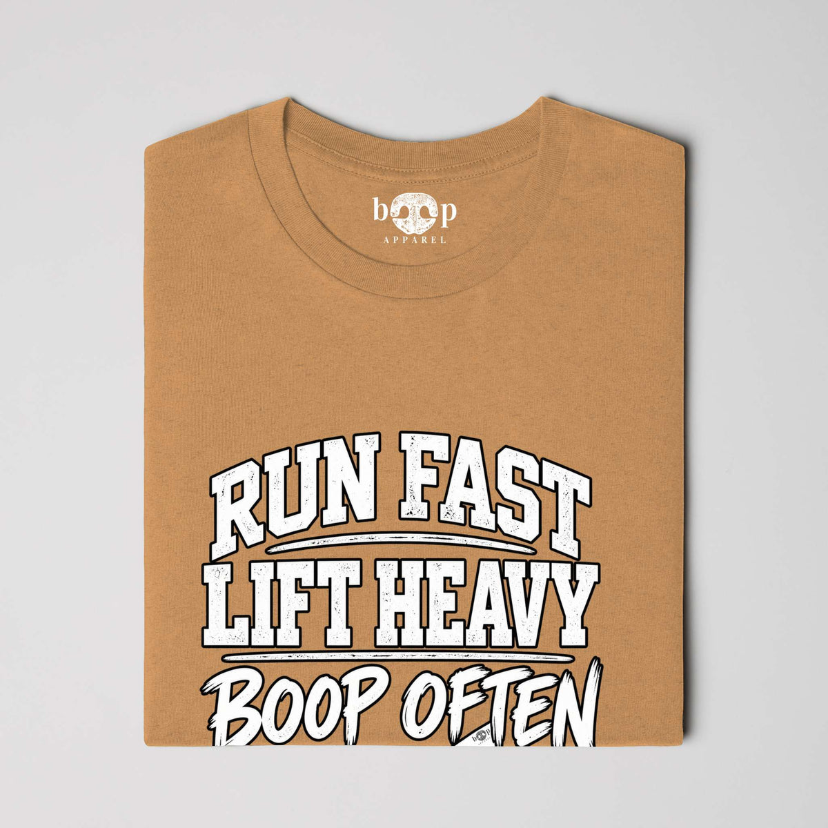 Run Fast. Lift Heavy. Boop Often. Everyday T in Heather Autumn, alternate view 3