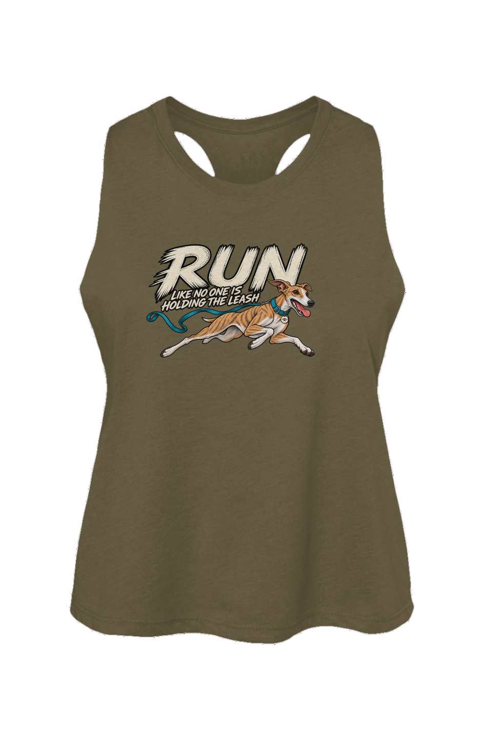Run Unleashed Crop Tank in Heather Olive