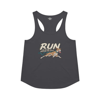 Run Unleashed Racerback Tank in Vintage Black