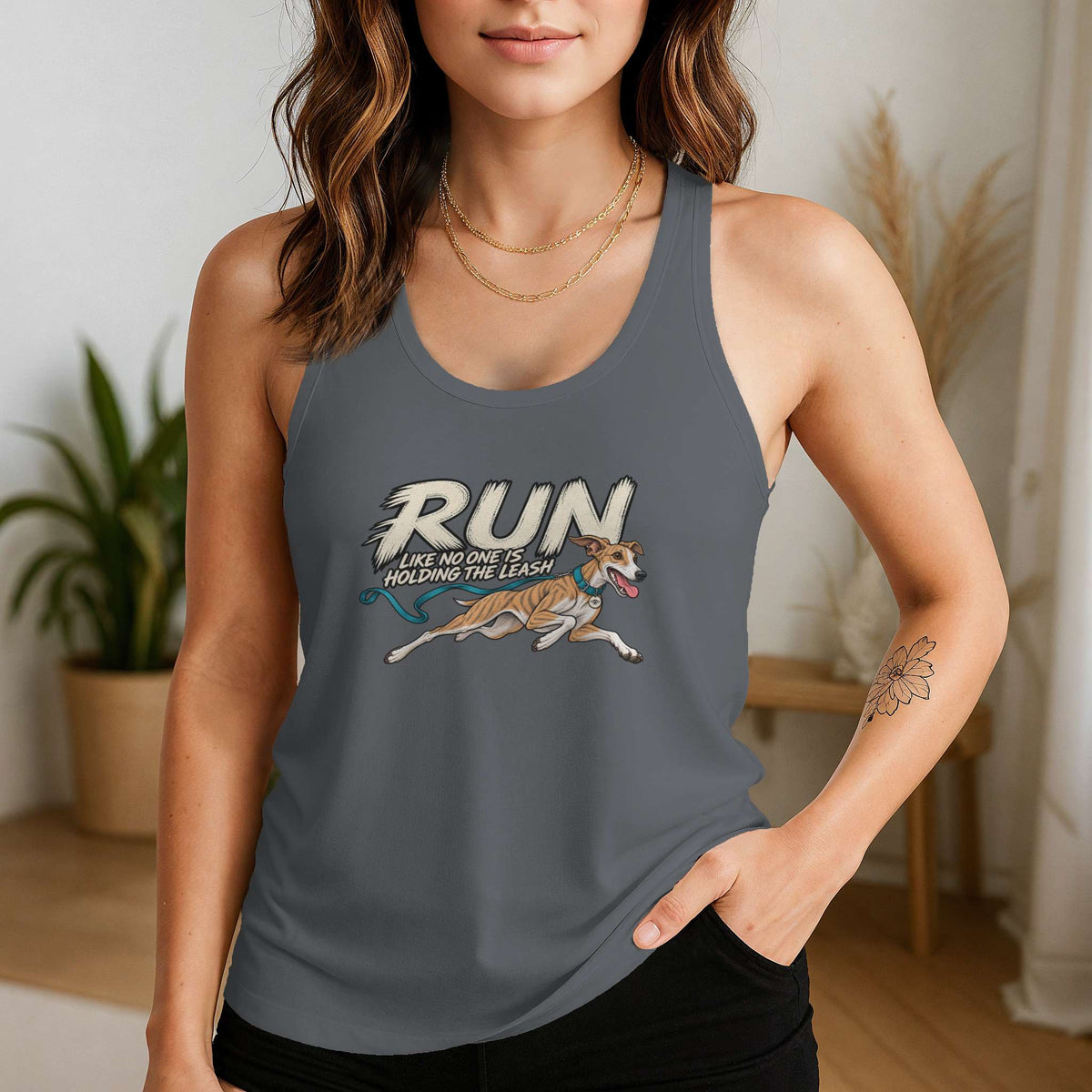 Run Unleashed Racerback Tank in Indigo, alternate view 1