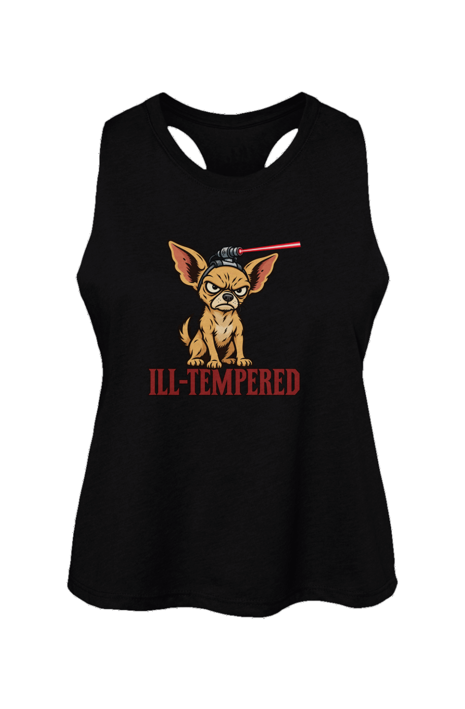 Ill-Tempered Crop Tank in Solid Black Blend