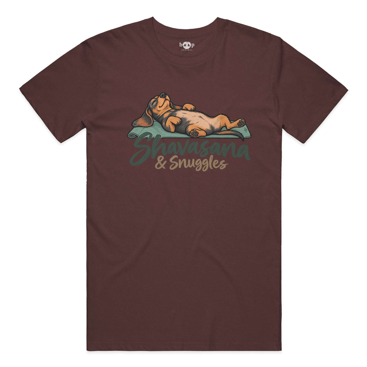 Shavasana and Snuggles Everyday T in Heather Cardinal