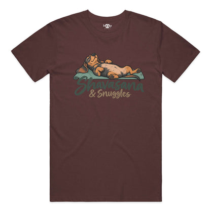 Shavasana and Snuggles Everyday T in Heather Cardinal