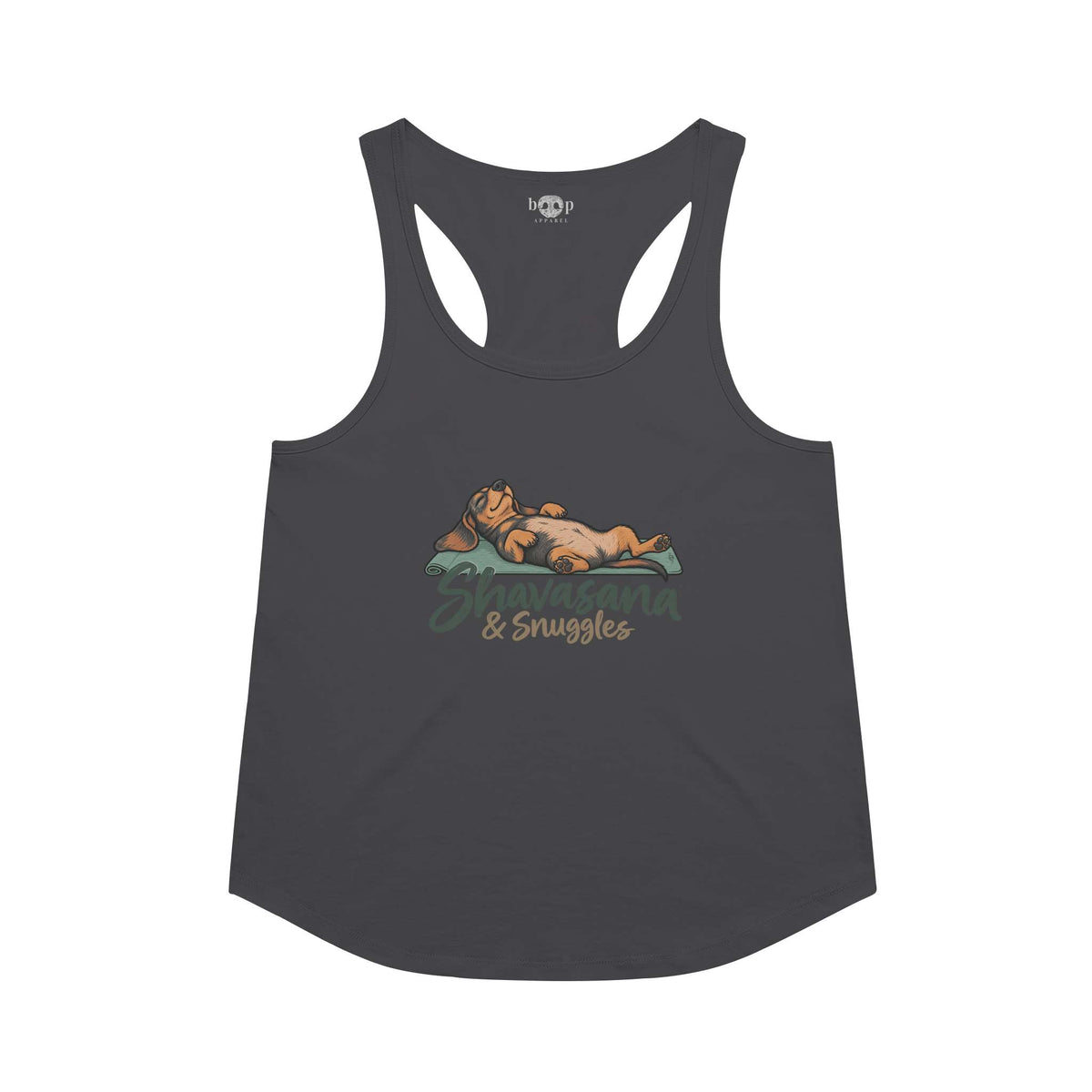 Shavasana and Snuggles Racerback Tank in Vintage Black