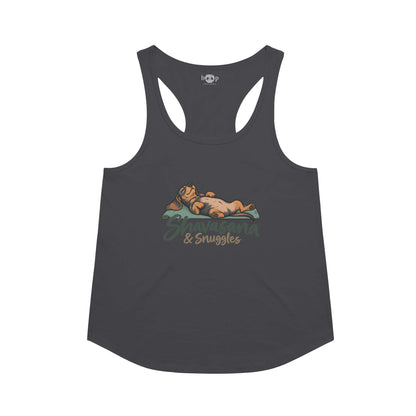 Shavasana and Snuggles Racerback Tank in Vintage Black