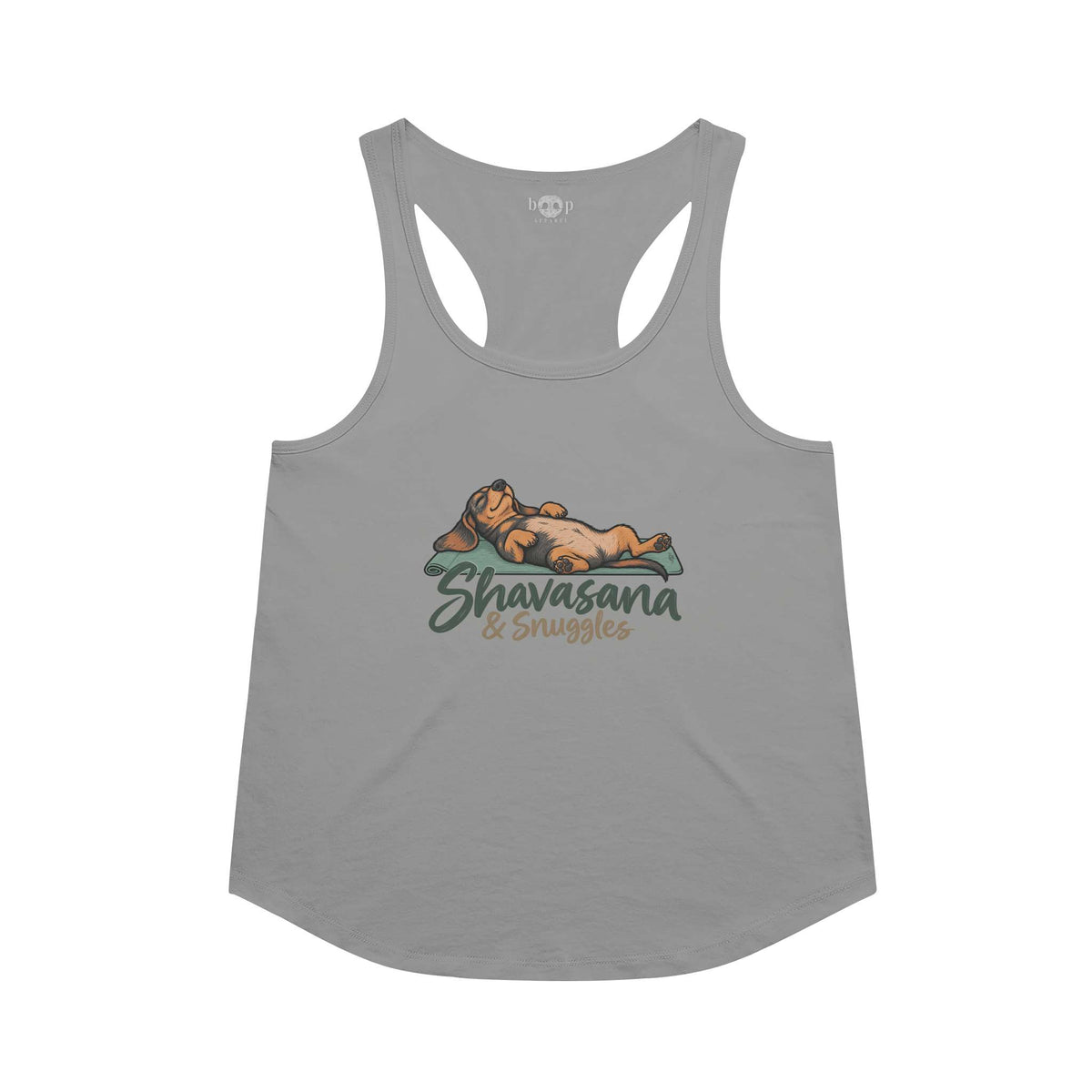Shavasana and Snuggles Racerback Tank in Premium Heather