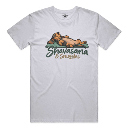 Shavasana and Snuggles Performance T in White Fleck Triblend