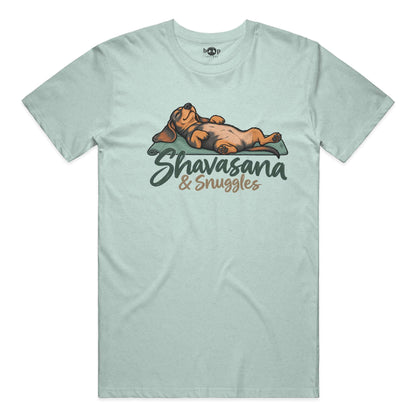 Shavasana and Snuggles Performance T in Dusty Blue Triblend