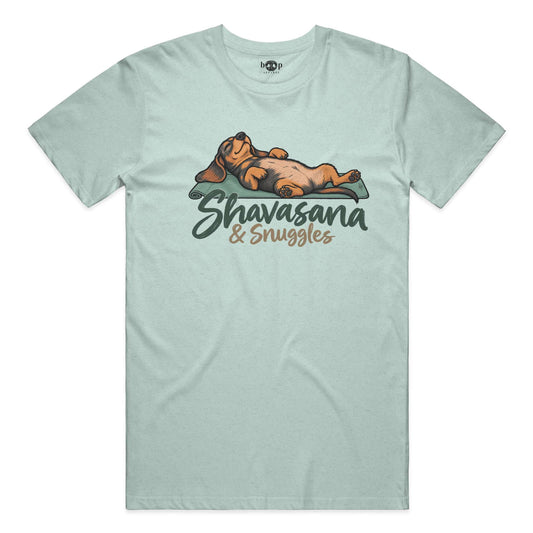 Shavasana and Snuggles Performance T in Dusty Blue Triblend
