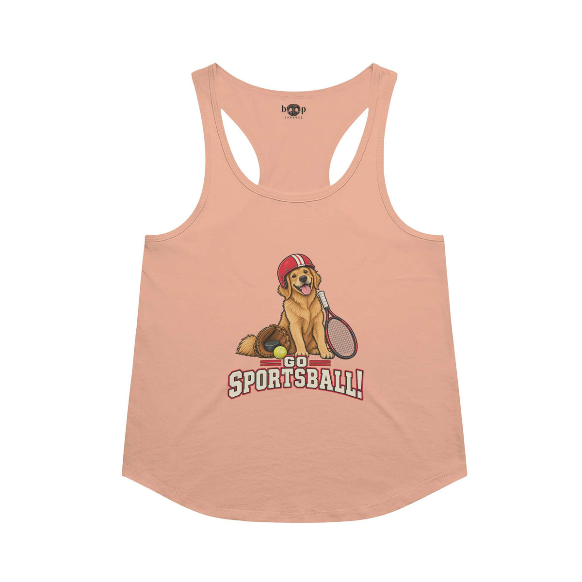 Go Sportsball Racerback Tank in Vintage Light Orange