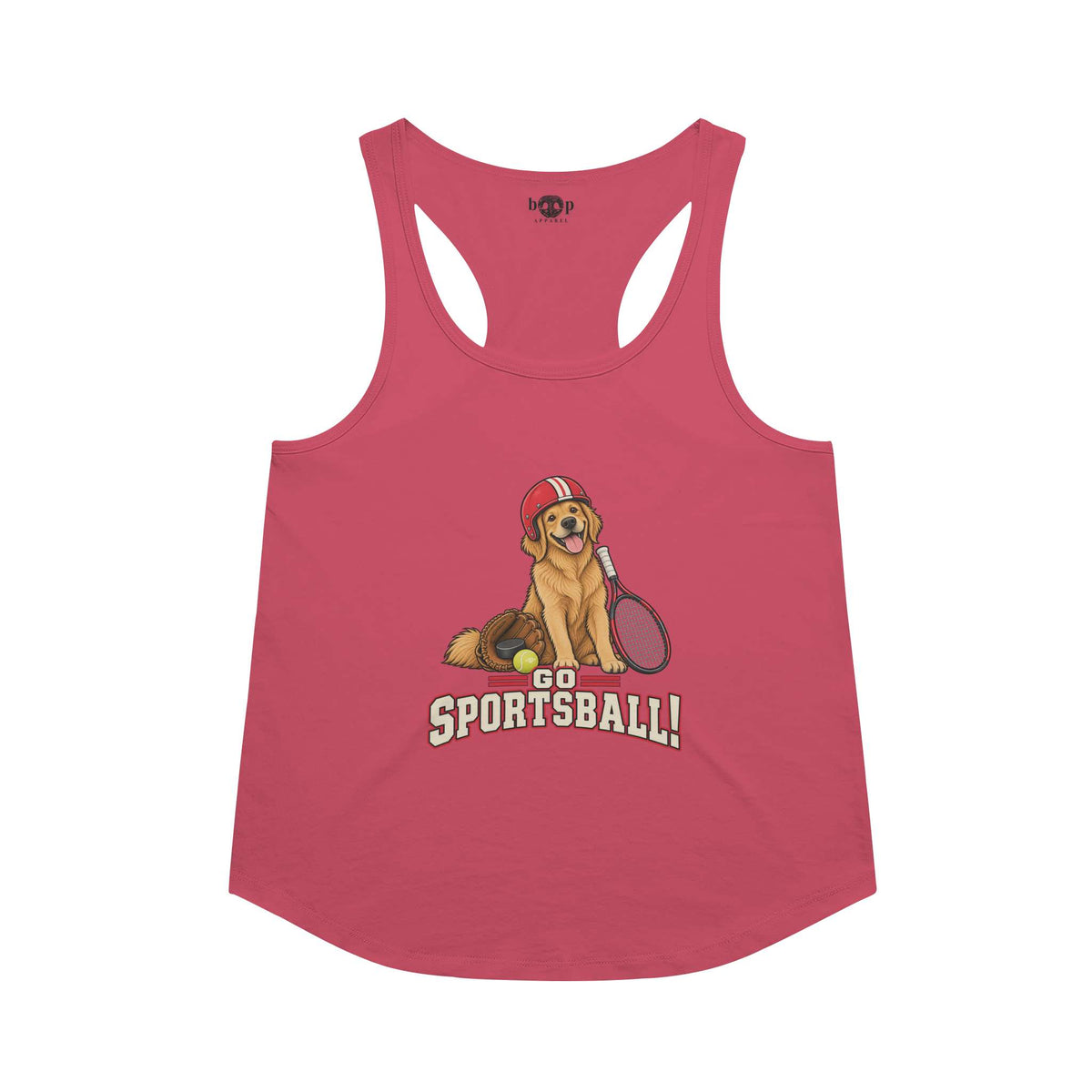 Go Sportsball Racerback Tank in Vintage Red