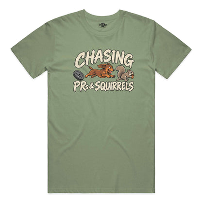 Chasing PRs and Squirrels Performance T in Military Green Triblend