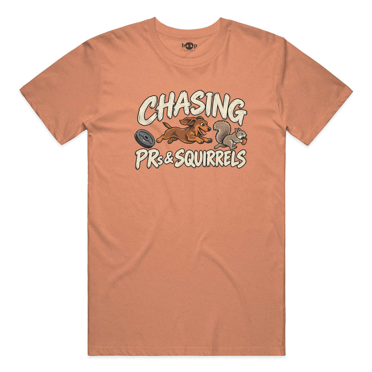 Chasing PRs and Squirrels Performance T in Orange Triblend