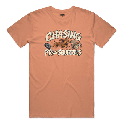 Chasing PRs and Squirrels Performance T in Orange Triblend