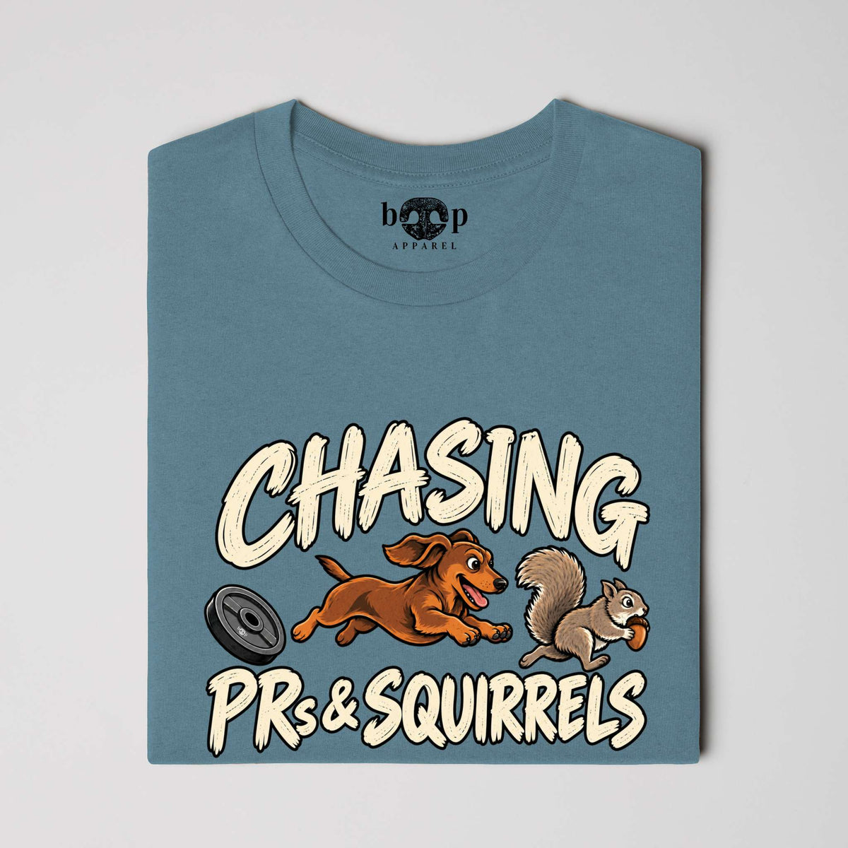 Chasing PRs and Squirrels Performance T in Solid Slate Triblend, alternate view 1