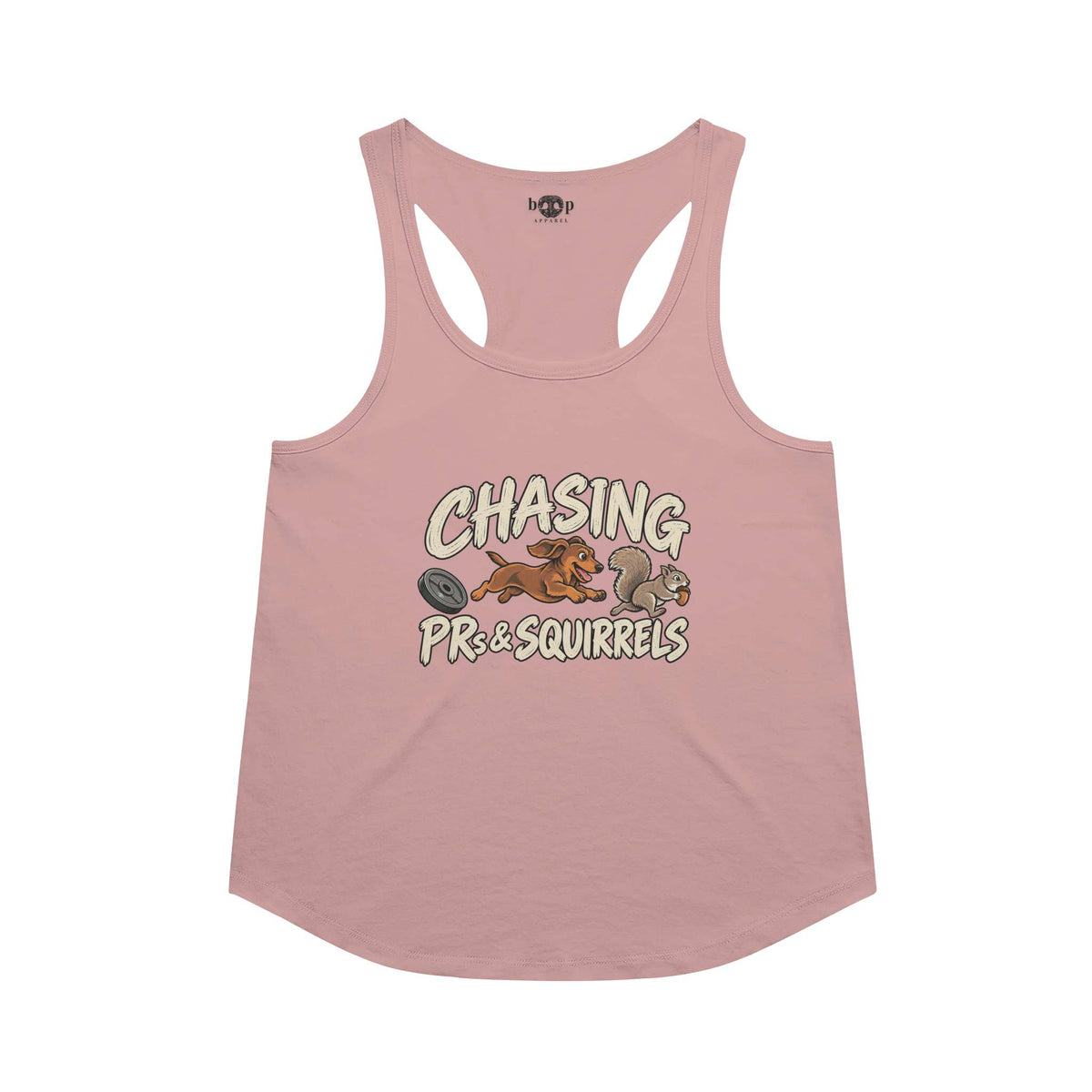 Chasing PRs and Squirrels Racerback Tank