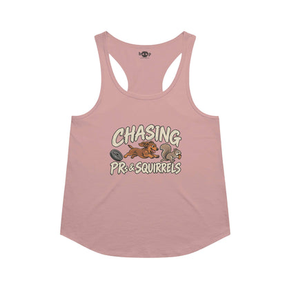 Chasing PRs and Squirrels Racerback Tank