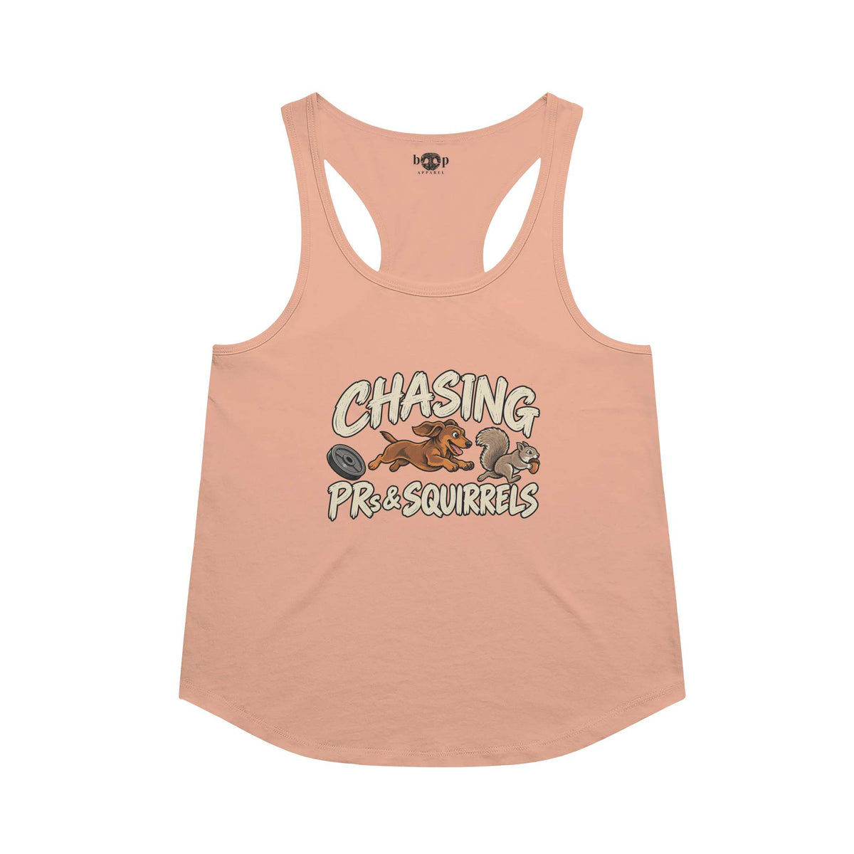 Chasing PRs and Squirrels Racerback Tank