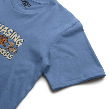Chasing PRs and Squirrels Everyday T in Heather Columbia Blue, alternate view 1