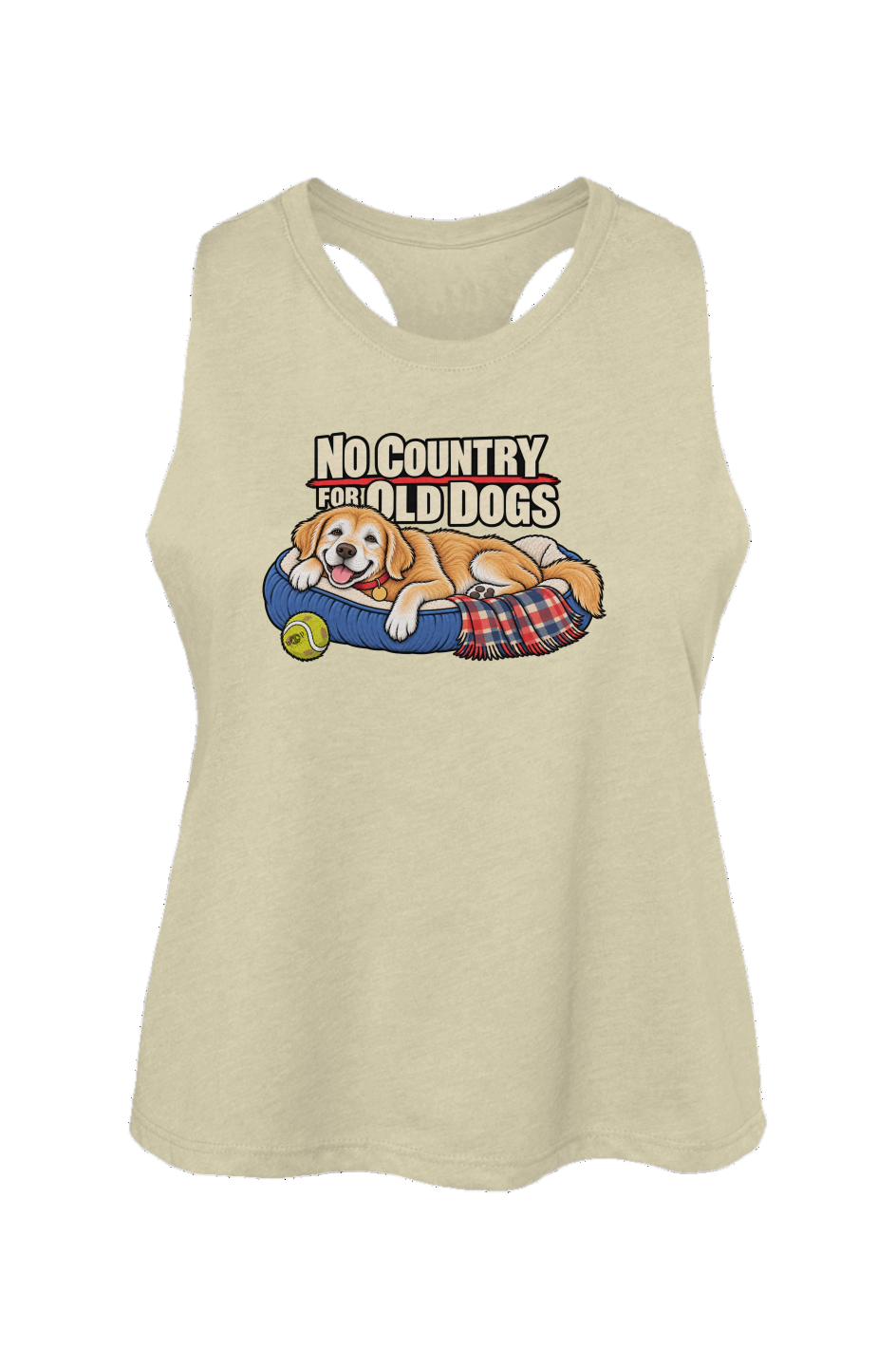 No Country for Old Dogs Crop Tank in Heather French Vanilla