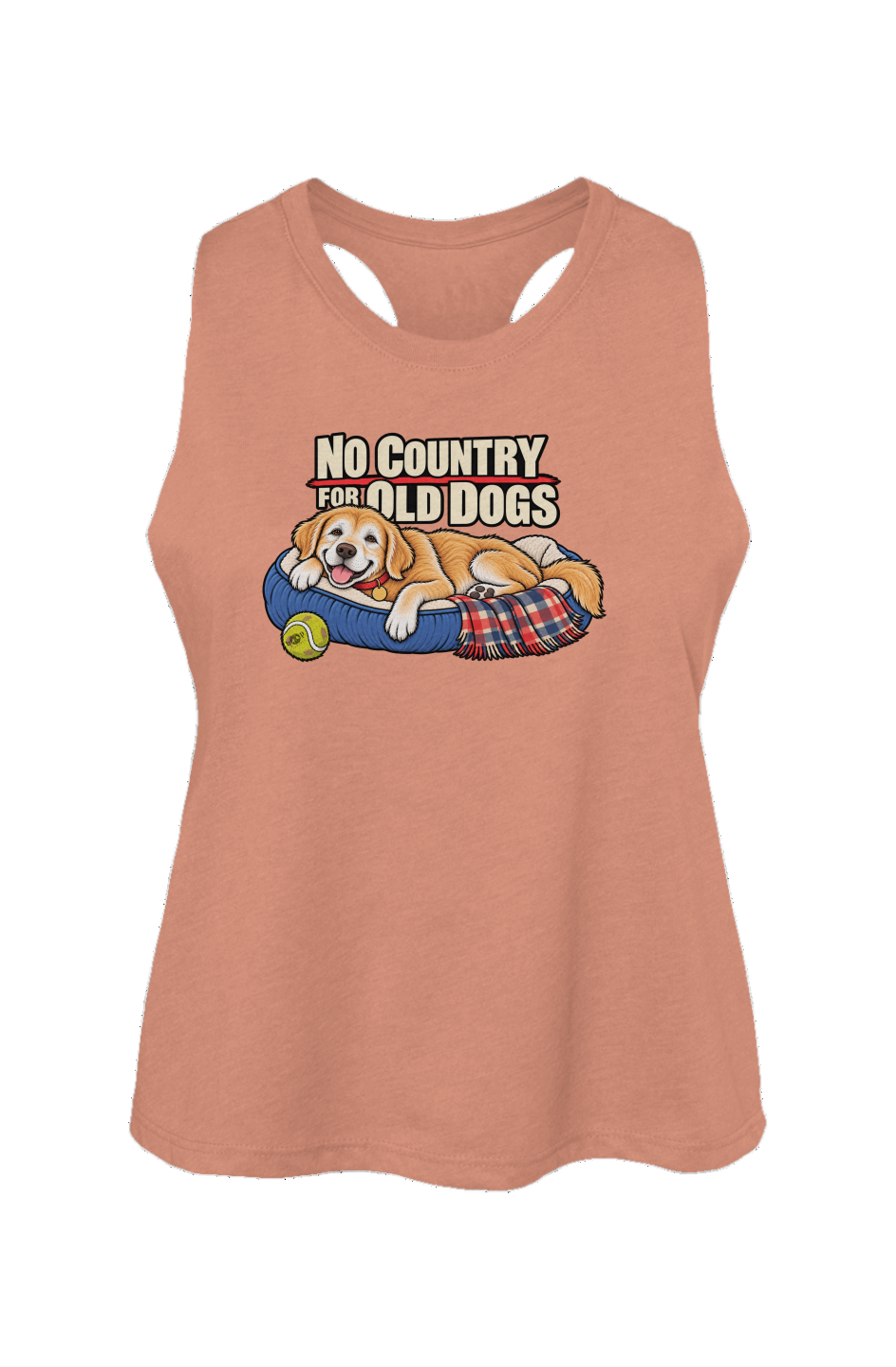 No Country for Old Dogs Crop Tank in Heather Sunset