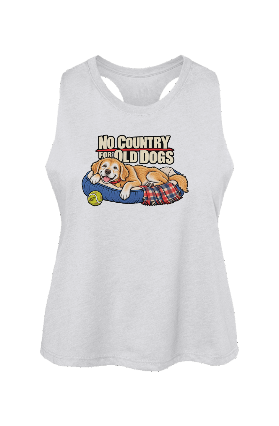 No Country for Old Dogs Crop Tank in Solid White Blend