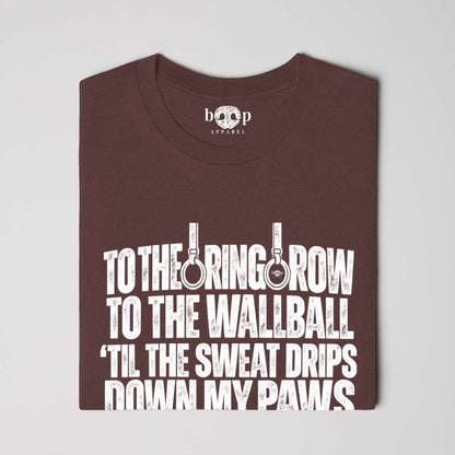 Sweat Drips Down My Paws Everyday T in Heather Cardinal, alternate view 3