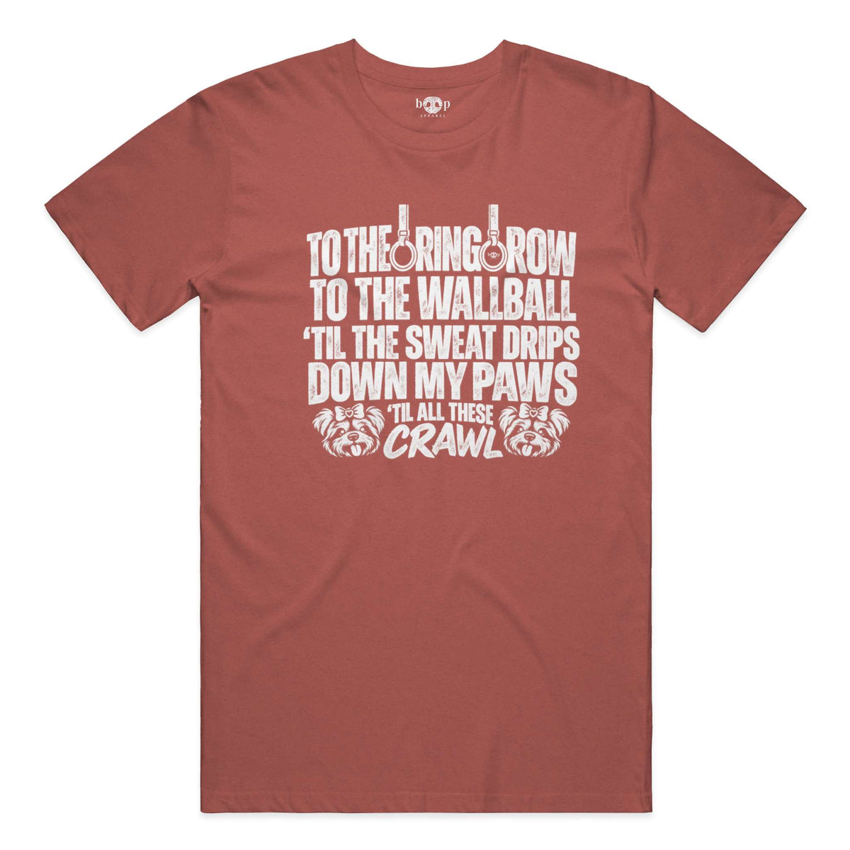 Sweat Drips Down My Paws Performance T in Clay Triblend