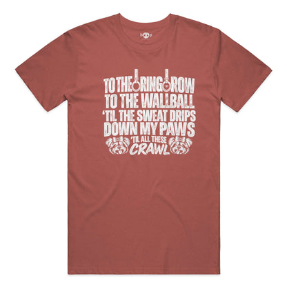 Sweat Drips Down My Paws Performance T in Clay Triblend