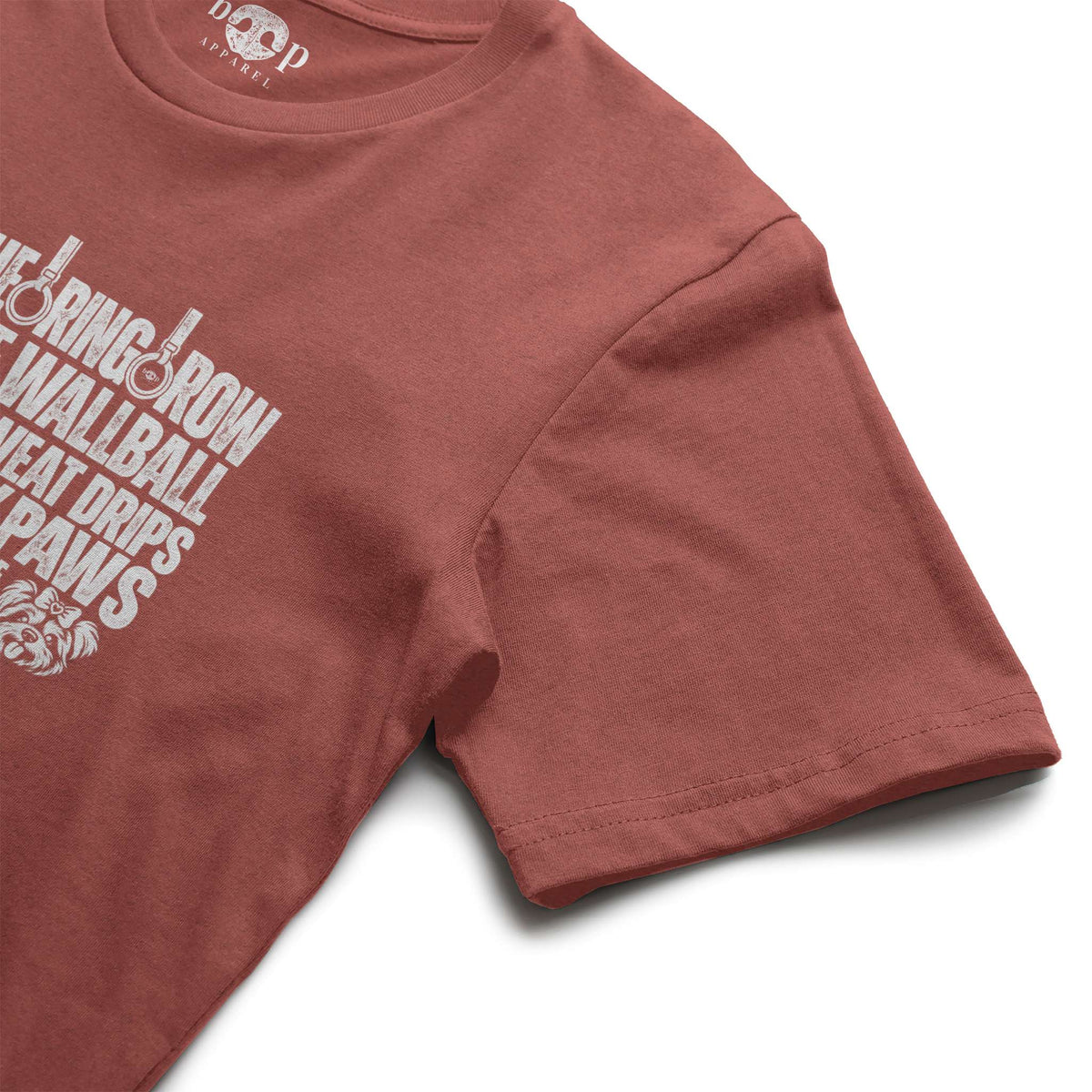Sweat Drips Down My Paws Performance T in Clay Triblend, alternate view 3