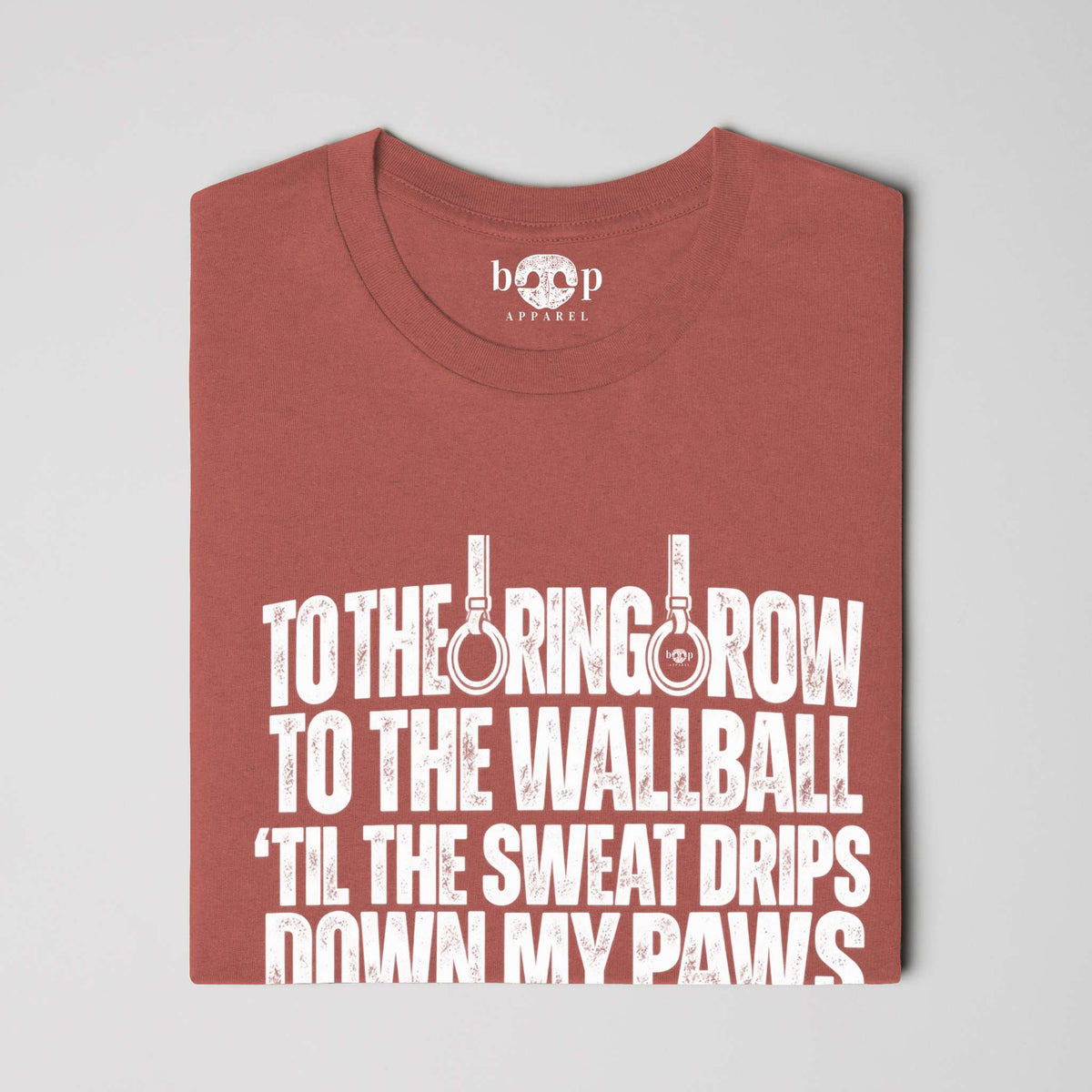 Sweat Drips Down My Paws Performance T in Clay Triblend, alternate view 1