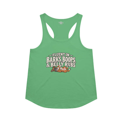Trilingual Racerback Tank in Envy