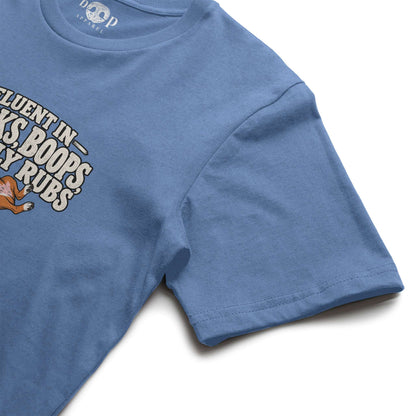 Trilingual Everyday T in Heather Columbia Blue, alternate view 1