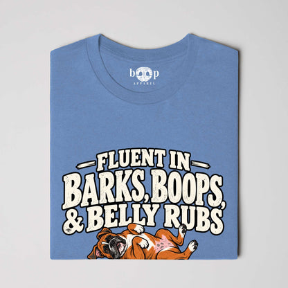 Trilingual Everyday T in Heather Columbia Blue, alternate view 3